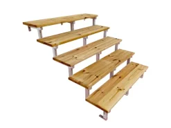 Vinuovo Außentreppe Stahl Oslo 5 Stufen Holz 160cm