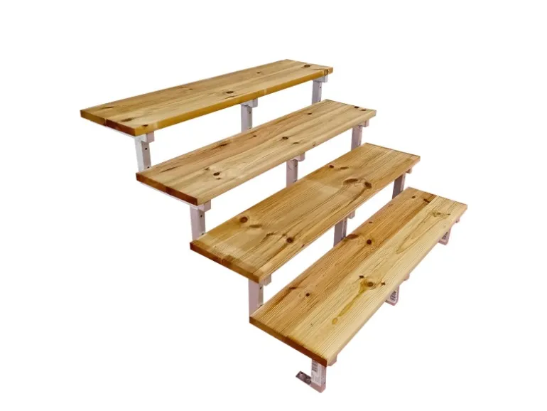 Vinuovo Außentreppe Stahl Oslo 4 Stufen Holz 160cm