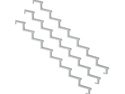 Vinuovo 3er Set Stahl Treppenwange 8 Stufen Option für Setzstufen 136cm