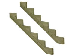 Vinuovo 2er Set Treppenwange 6 Stufen aus KDI Holz für Gartentreppen 102cm