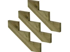 Vinuovo 3er Set Treppenwange 3 Stufen aus KDI Holz für Gartentreppen 51cm