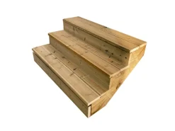 Vinuovo Gartentreppe Holz 3 Stufen 120cm mit Setzstufen