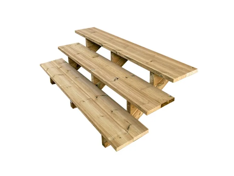 Vinuovo Gartentreppe Holz 3 Stufen 160cm ohne Setzstufen