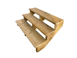 Vinuovo Gartentreppe Holz 3 Stufen 120cm ohne Setzstufen