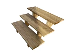 Vinuovo Gartentreppe Holz 3 Stufen 100cm ohne Setzstufen