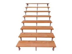Vinuovo Gartentreppe Stahl Bali 8 Bankirai Hartholz Stufen 120cm
