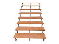 Vinuovo Gartentreppe Stahl Bali 8 Bankirai Hartholz Stufen 120cm