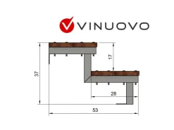 Vinuovo Gartentreppe Stahl Bali 2 Bankirai Hartholz Stufen 140cm