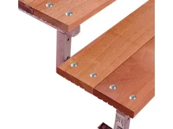 Vinuovo Gartentreppe Stahl Bali 2 Bankirai Hartholz Stufen 140cm