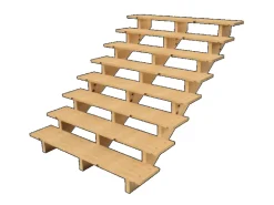 Vinuovo Holztreppe 8 Stufen 160cm ohne Setzstufen