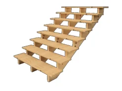 Vinuovo Holztreppe 8 Stufen 140cm ohne Setzstufen