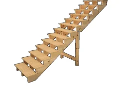 Vinuovo Holztreppe 13 Stufen 80cm ohne Setzstufen