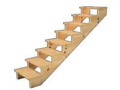 Vinuovo Holztreppe 8 Stufen 60cm ohne Setzstufen