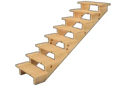 Vinuovo Holztreppe 8 Stufen 80cm ohne Setzstufen
