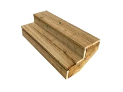 Vinuovo Terrassentreppe Holz 2 Stufen 120cm mit Setzstufen