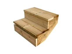 Vinuovo Terrassentreppe Holz 2 Stufen 60cm mit Setzstufen