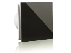 VLANO Badlüfter A-GLAS 125 BK mit Echtglasfront