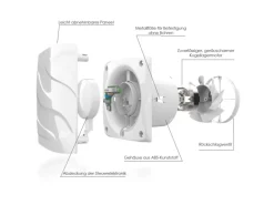 VLANO Badlüfter ALTO 100 Silver mit Quick-Fix Montagesystem