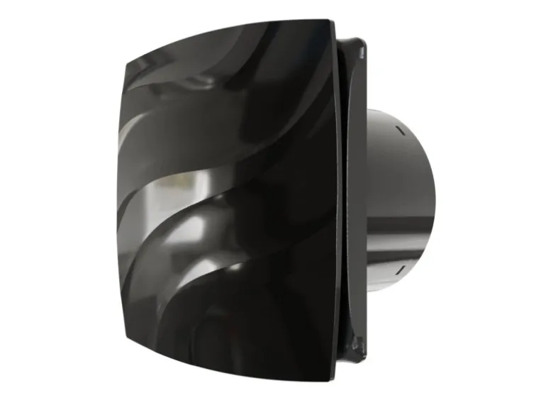 VLANO Badlüfter ALTO 100 TH Black mit Nachlauf & Feuchtigkeitssensor