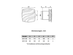 VLANO Badlüfter ALTO 100 TH Black mit Nachlauf & Feuchtigkeitssensor