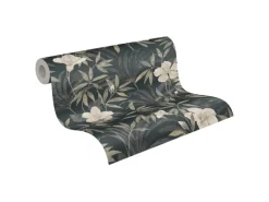 Vliestapete Blumen Dschungel Matt Leicht Strukturiert Braun Grau FSC®