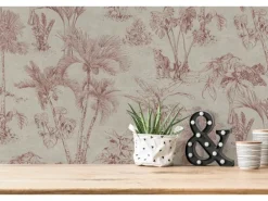 Vliestapete Dschungel Matt Leicht Strukturiert Braun Rot FSC®