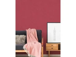 Vliestapete Uni Matt Leicht Strukturiert Rot FSC®