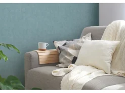 Vliestapete Uni Matt Leicht Strukturiert Blau FSC®