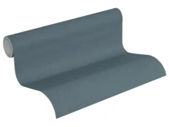 Vliestapete Uni Matt Leicht Strukturiert Blau FSC®