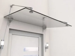 Vordach PH Echtglas V2A 140 cm x 90 cm x 40 cm