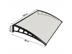 Vordach Transparent Anthrazit 120 cm x 80 cm
