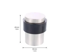 Wagner Bodentürstopper Big Ben Ø 35 mm x 40 mm Edelstahloptik Schwarz