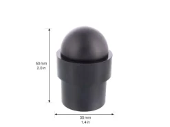Wagner Bodentürstopper Dom Ø 35 mm x 50 mm Metall Schwarz Matt