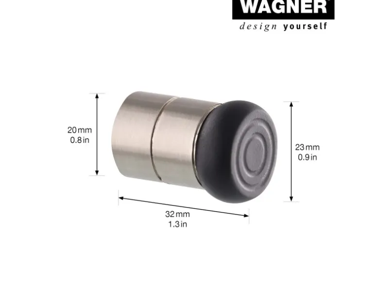 Wagner Wandtürstopper Ø 23 mm x 32 mm Edelstahl Optik