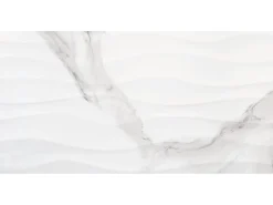 Wandfliese Calacatta Wave Feinsteinzeug Weiß-Grau Glasiert 30 x 60 x 1 cm