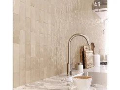 Wandfliese Nolita Steingut 6,5 cm x 20 cm Beige Glasiert Glänzend