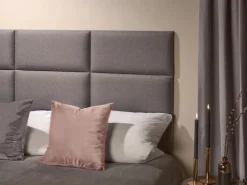 Wandkissen Bolster 120 cm x 15 cm Dunkelgrau Struktur