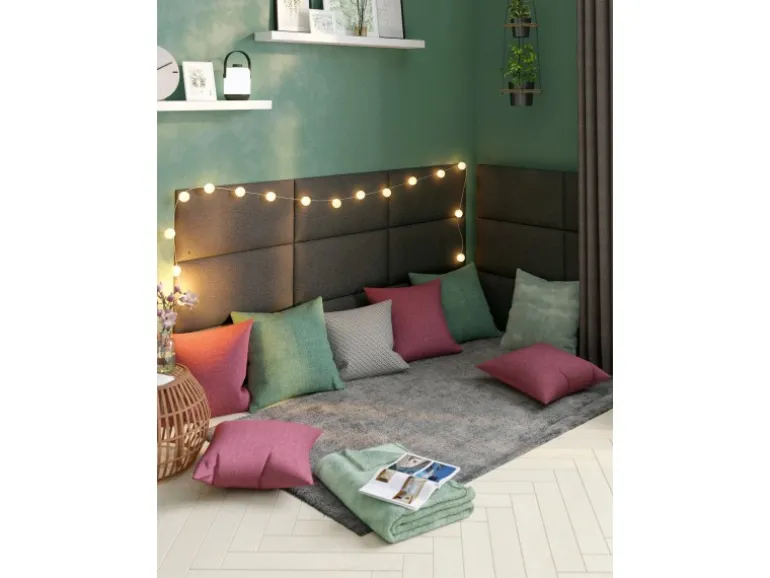 Wandkissen Diamant rechts 30 cm x 15 cm Dunkelgrau Struktur