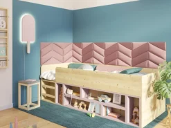 Wandkissen Dreieck 15 cm x 30 cm Rosa Samt