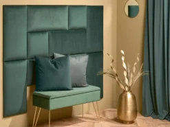 Wandkissen Quadrat 30 cm x 30 cm Dunkelgrün Samt