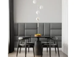 Wandkissen Rechteck 60 cm x 30 cm Grau Leder-Optik