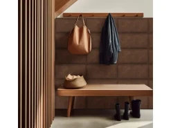 Wandkissen Rechteck 60 cm x 30 cm Braun Leder-Optik