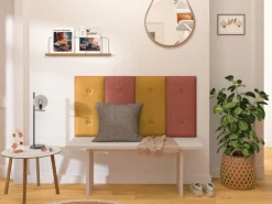 Wandkissen Rechteck 60 cm x 30 cm Gelb Samt