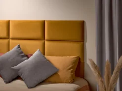 Wandkissen Rechteck 60 cm x 30 cm Gelb Samt