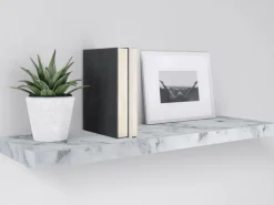 Wandregal Carlton 60 cm x 24 cm x 3,8 cm Marmor Weiß