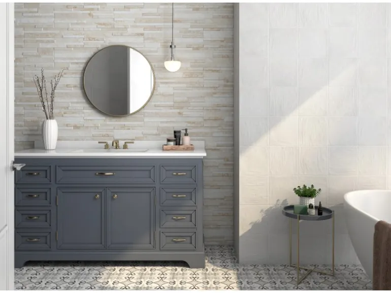 Wandverblender Eos Feinsteinzeug Creme 17 cm x 52 cm