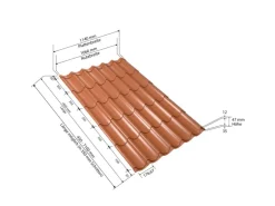 Weckman Pfannenblech Typ 2 Ziegelrot 2.200 mm x 1.140 mm x 0,5 mm