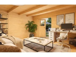 Weka Gartenhaus Amberley Doppeltür 2 Fenster Naturbelassen 400 cm x 400 cm