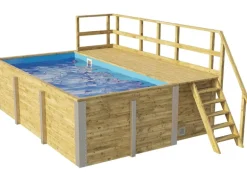 Weka Massivholzpool 595 Gr.1 Technikraum/Sonnendeck 49 x 309 x 203 cm Blau