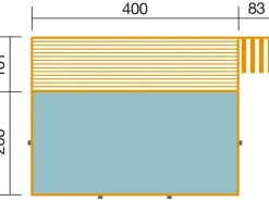 Weka Massivholzpool 595 Gr.1 Technikraum/Sonnendeck 49 x 309 x 203 cm Blau